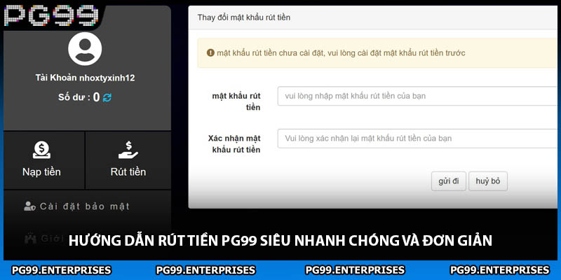 Hướng dẫn rút tiền PG99 siêu nhanh chóng và đơn giản