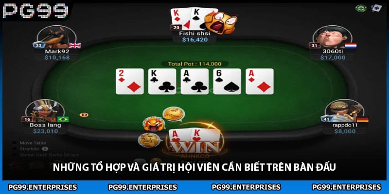 Những tổ hợp và giá trị hội viên cần biết trên bàn đấu